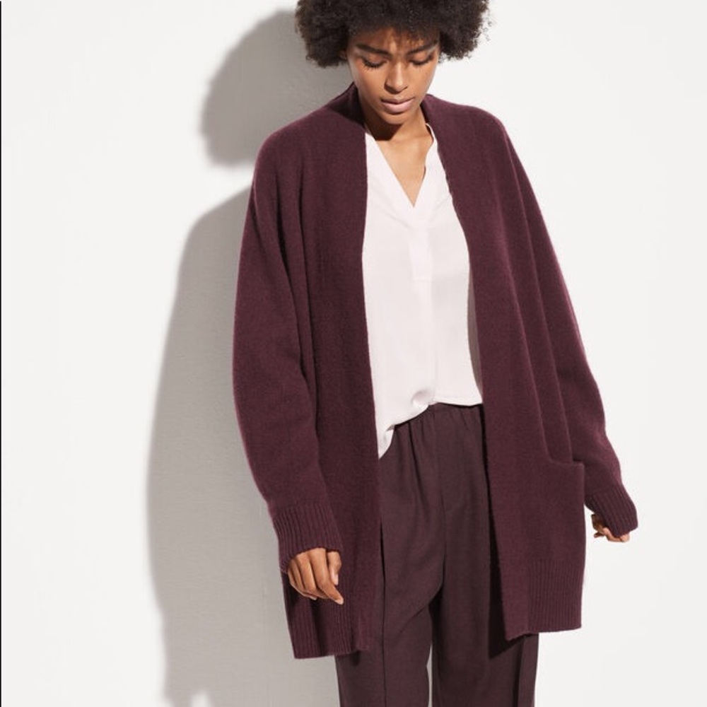 Dark purple cashmere Vince cardigan